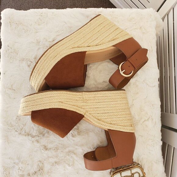 Nine West Adell Wedge Sandal Heels Size 10 - Picture 7 of 11